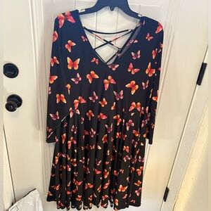 Torrid black Dress with Butterfly Accents